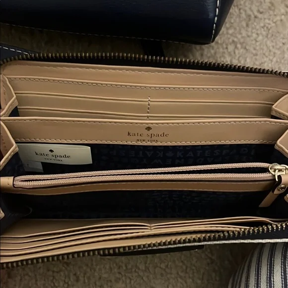 Kate Spade Navy and White Striped Satchel - Picture 7 of 12
